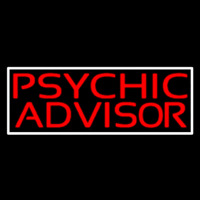 Red Psychic Advisor White Border Neon Skilt