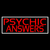 Red Psychic Answers With White Border Neon Skilt