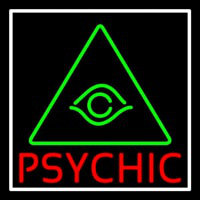 Red Psychic Green Logo Neon Skilt