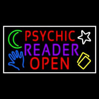 Red Psychic Purple Reader Red Open Block White Border Neon Skilt