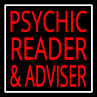 Red Psychic Reader And Advisor With Border Neon Skilt