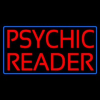 Red Psychic Reader Blue Border Neon Skilt