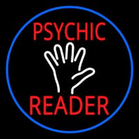 Red Psychic Reader White Palm And Blue Border Neon Skilt