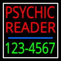 Red Psychic Reader With Green Phone Number Neon Skilt