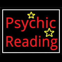 Red Psychic Reading With Stars Neon Skilt