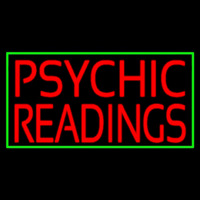 Red Psychic Readings Green Border Neon Skilt