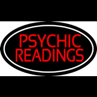 Red Psychic Readings White Border Neon Skilt