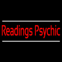 Red Psychic Readings White Line Neon Skilt