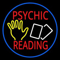 Red Psychic Readings With Logo And Border Neon Skilt