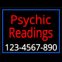 Red Psychic Readings With White Phone Number Neon Skilt