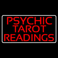 Red Psychic Tarot Readings Block With Border Neon Skilt