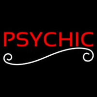 Red Psychic White Line Neon Skilt