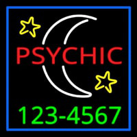 Red Psychic White Logo Green Phone Number Neon Skilt