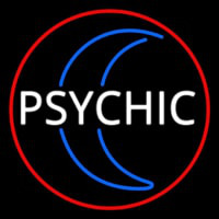 Red Psychic White Logo Neon Skilt