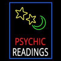 Red Psychic White Readings Blue Border Neon Skilt