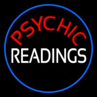 Red Psychic White Readings With Border Neon Skilt