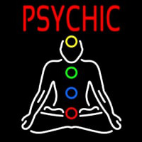 Red Psychic With Logo Neon Skilt