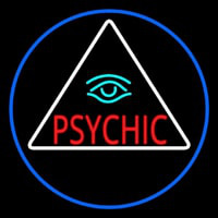 Red Psychic With Turquoise Eye Neon Skilt