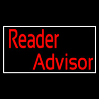 Red Reader Advisor With White Border Neon Skilt