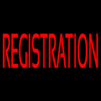 Red Registration Neon Skilt