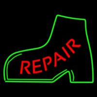 Red Repair Green Boot Neon Skilt