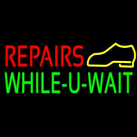 Red Repairs Green While You Wait Neon Skilt