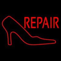 Red Sandal Logo Repair Neon Skilt