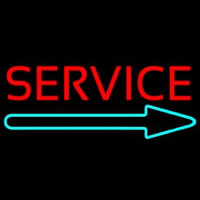 Red Service With Right Arrow 1 Neon Skilt