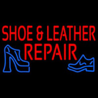 Red Shoe And Leather Repair Neon Skilt