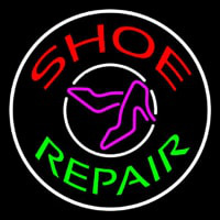 Red Shoe Green Repair With Sandals Neon Skilt