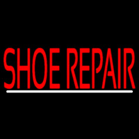 Red Shoe Repair With Line Neon Skilt