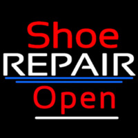 Red Shoe White Repair Open Neon Skilt