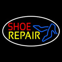 Red Shoe Yellow Repair With Sandals Neon Skilt