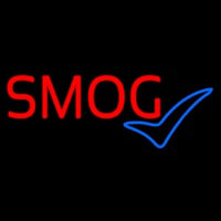 Red Smog Blue Check Logo 1 Neon Skilt