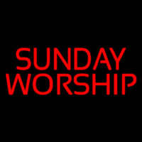 Red Sunday Worship Neon Skilt