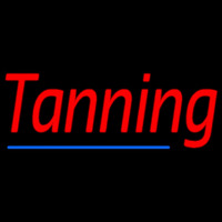 Red Tanning Blue Line Neon Skilt