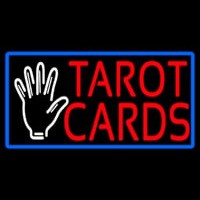 Red Tarot Cards White Palm Neon Skilt