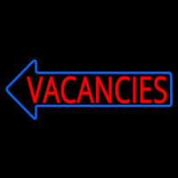 Red Vacancies With Blue Arrow Neon Skilt