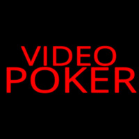 Red Video Poker Neon Skilt