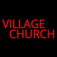 Red Village Church Neon Skilt