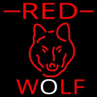 Red Wolf Head Beer Sign Neon Skilt