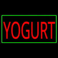 Red Yogurt With Yellow Border Neon Skilt