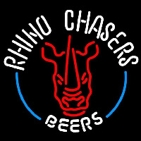 Rhino Chasers Large Beer Sign Neon Skilt