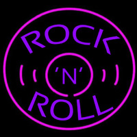 Rock and Roll Record Neon Skilt