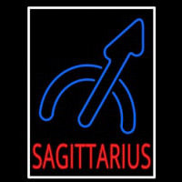 Sagittarius White Border Neon Skilt