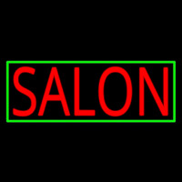 Salon With Yellow Border Neon Skilt