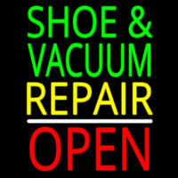 Shoe And Vacuum Repair Open Neon Skilt