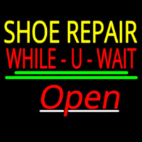 Shoe Repair While You Wait Open Neon Skilt