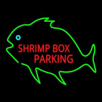 Shrimp Bo  Parking With Green Fish Neon Skilt