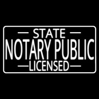 State Notary Public Licensed Neon Skilt